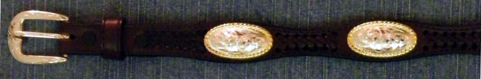 Brown 1 " tapered to 3/4 " Scalloped Belt